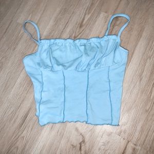 trendy blue crop top